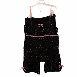 Joe Boxer 2 Piece PJ Set Black with Pink Stars